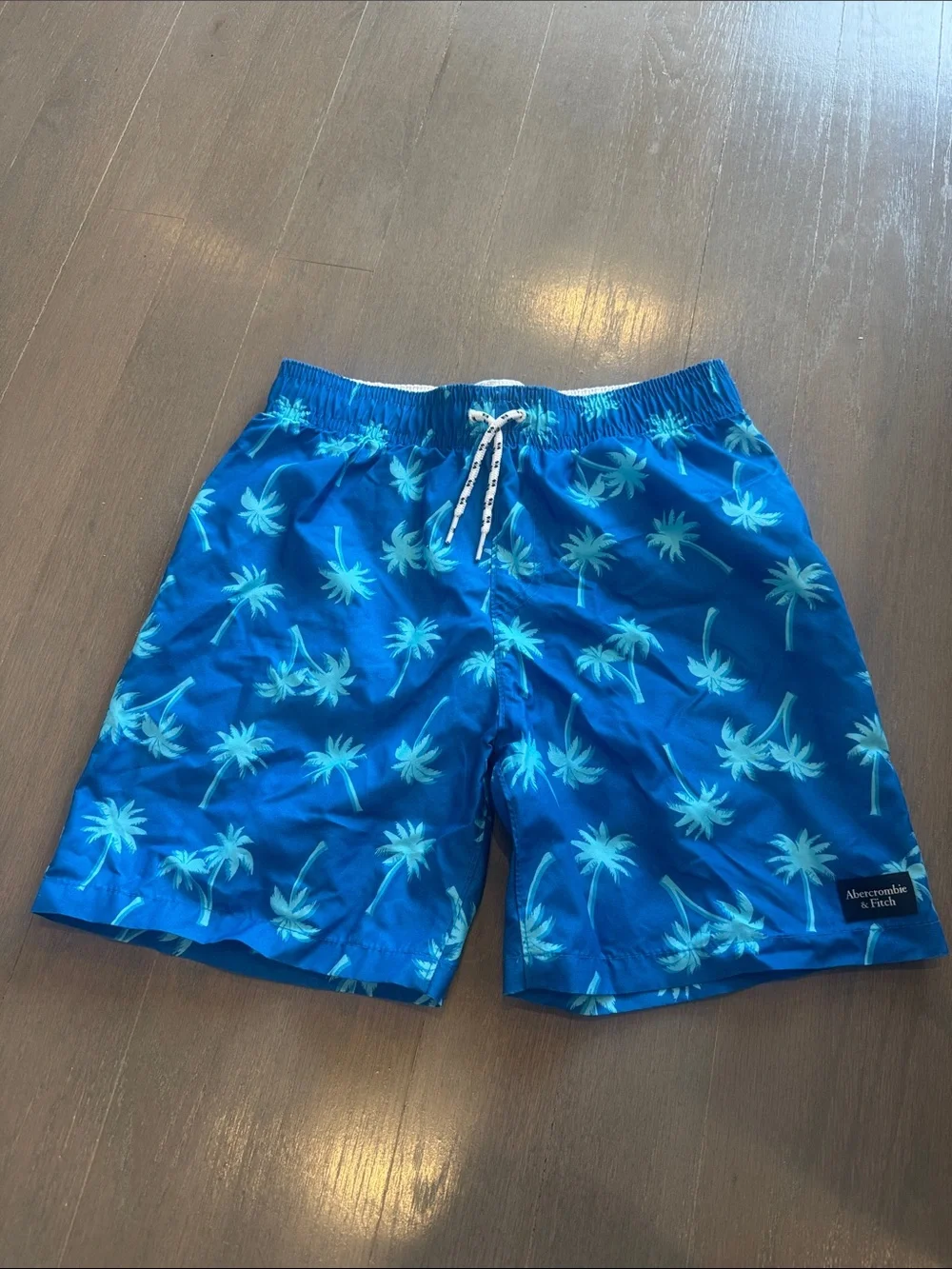 Abercrombie & Fitch Blue Palm Tree Swim Trunks